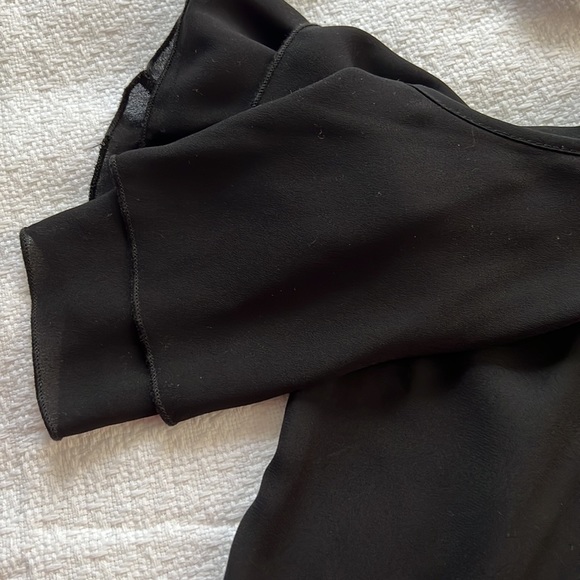 Black rhinestone cold shoulder flutter sleeve top small - Picture 3 of 3